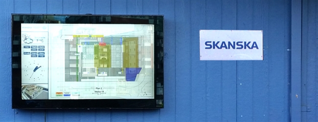 Digital utomhusskylt till Skanska